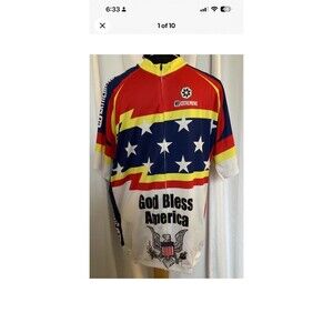 USA "God Bless America" WF Extremens Men’s Sz 3XL Cycling Bike Shirt **READ